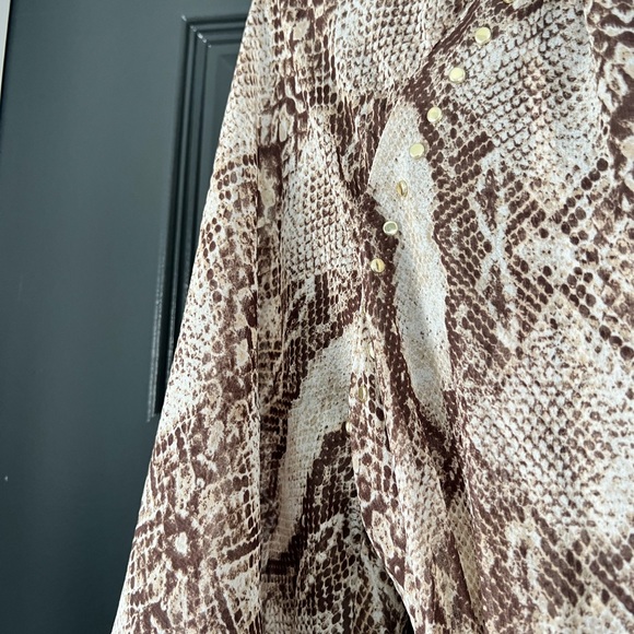 NWT WHBM Studded Python Ruffle Dress - Picture 8 of 12